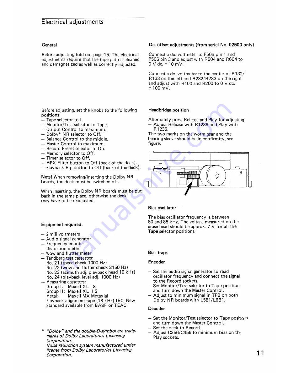 TANDBERG TCD-3014A Скачать руководство пользователя страница 11