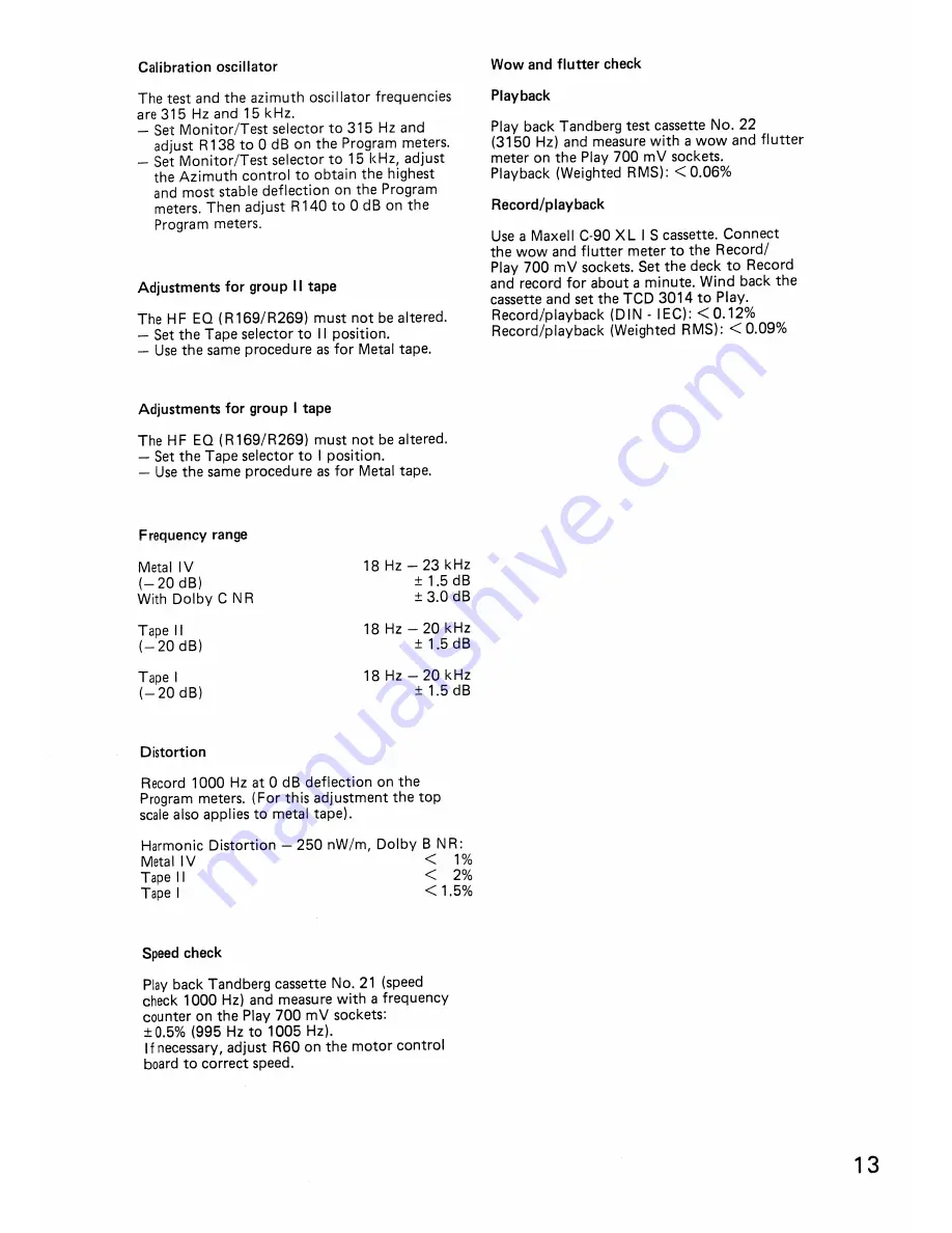 TANDBERG TCD-3014A Скачать руководство пользователя страница 13