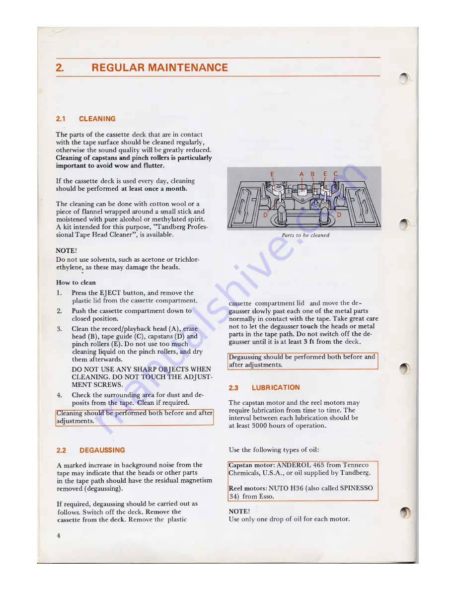 TANDBERG TCD 310 Service Manual Download Page 4