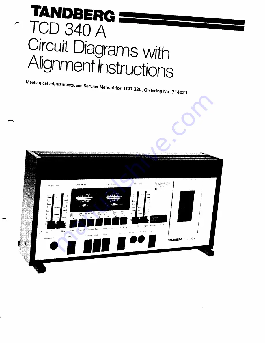 TANDBERG TCD 340A Alignment Instructions Download Page 1