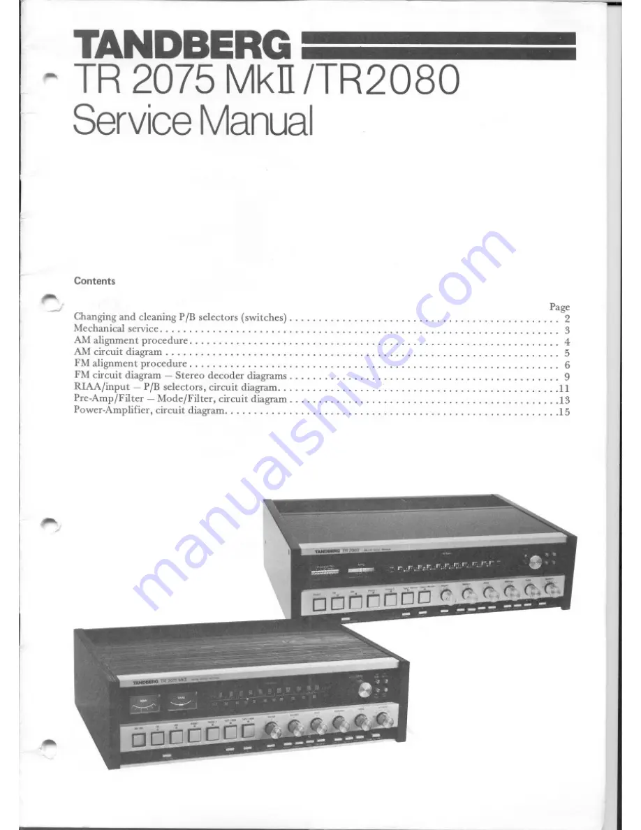 TANDBERG TR 2075 Mk II Скачать руководство пользователя страница 1