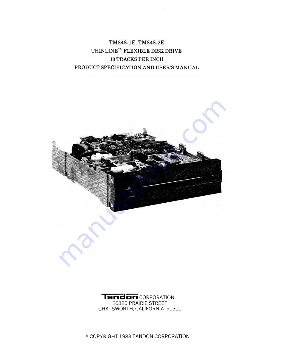 Tandon TM848-1E User Manual Download Page 3