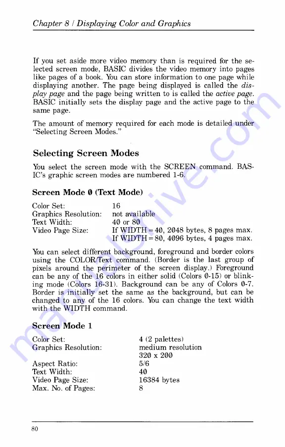 Tandy 1000 MS-DOS Basic Reference Manual Download Page 82