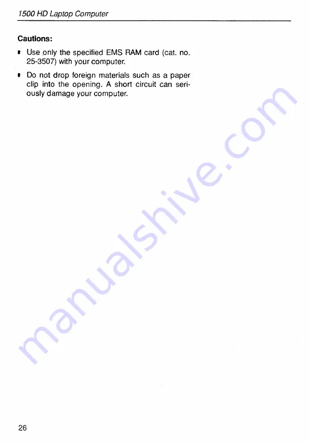 Tandy 1500HD User Manual Download Page 26