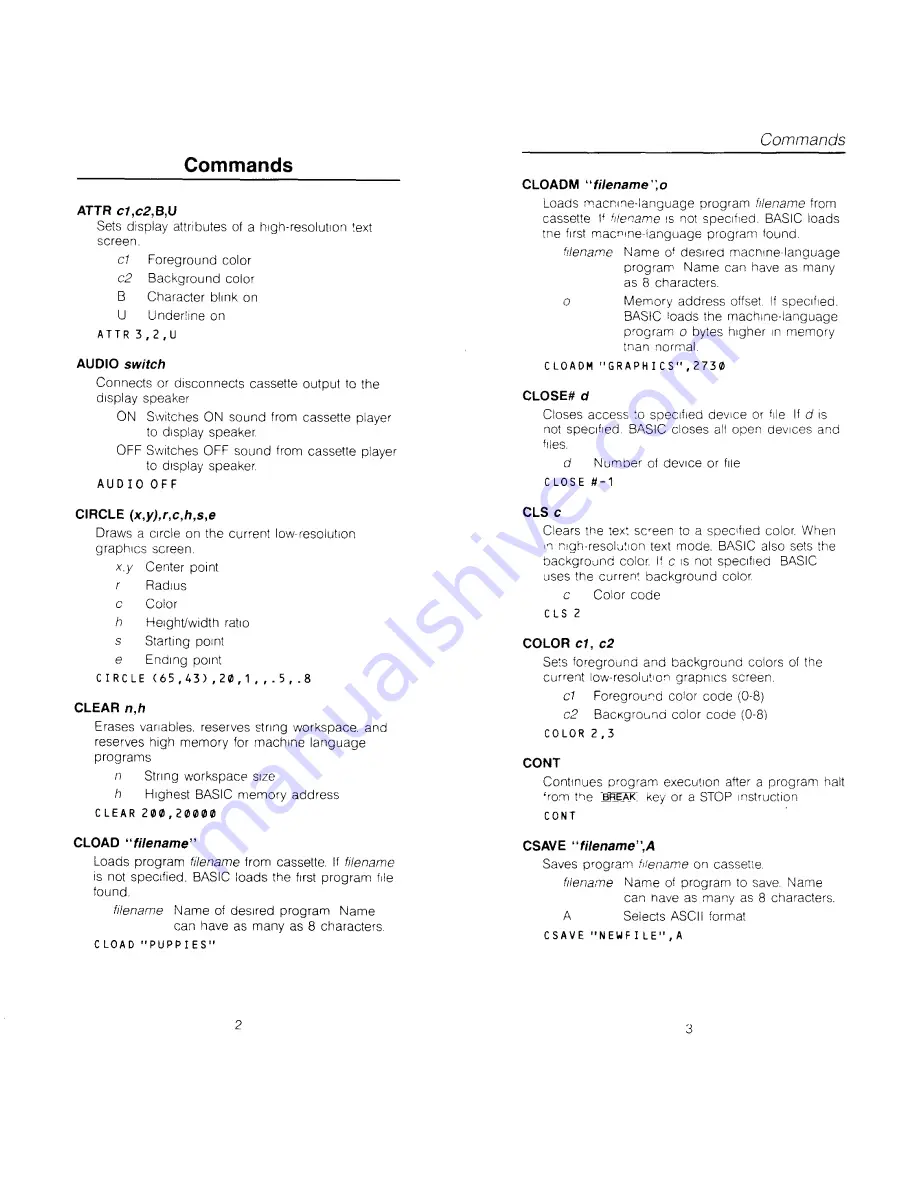 Tandy color computer 8 basic Скачать руководство пользователя страница 5