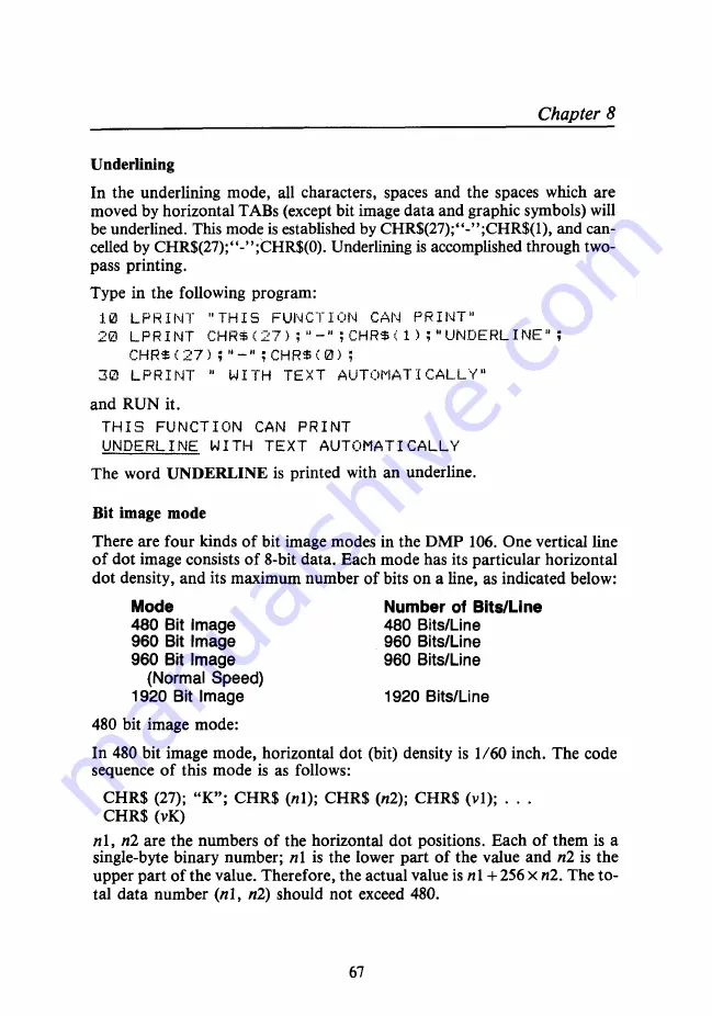 Tandy DMP 106 Скачать руководство пользователя страница 73