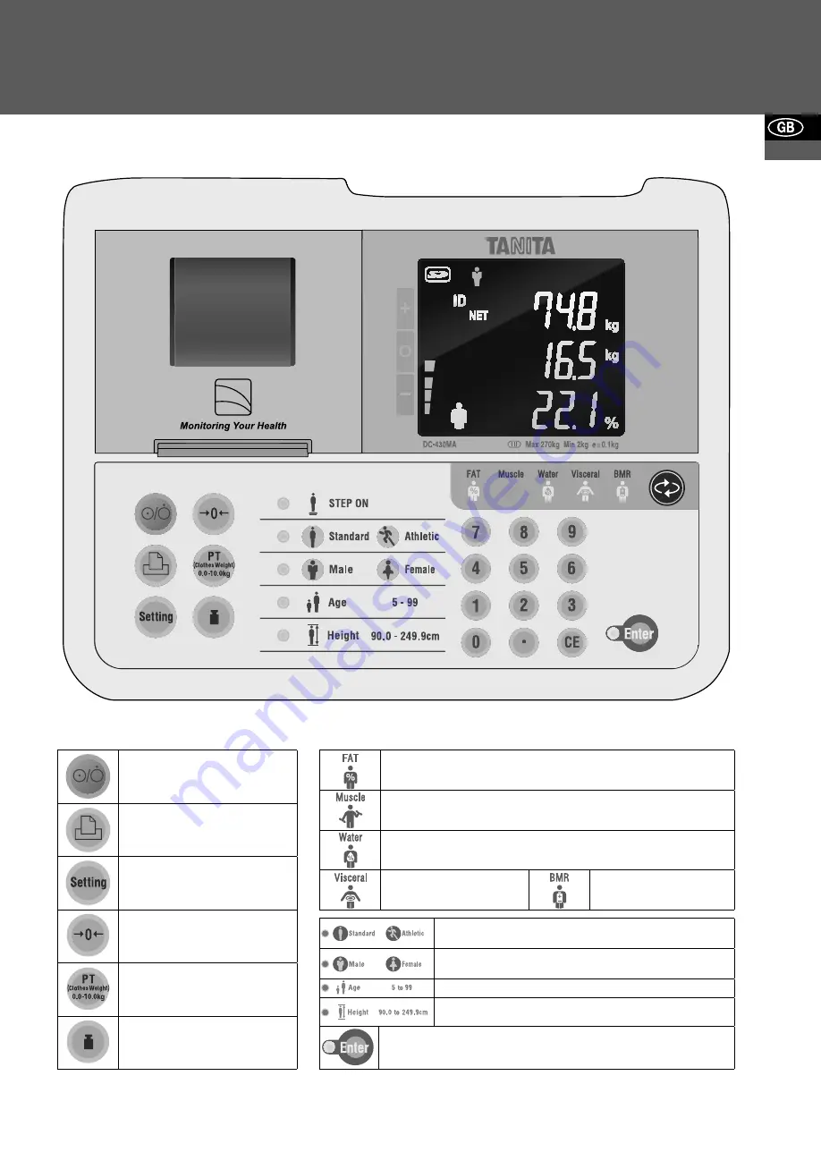 Tanita DC-430MA III Instruction Manual Download Page 9