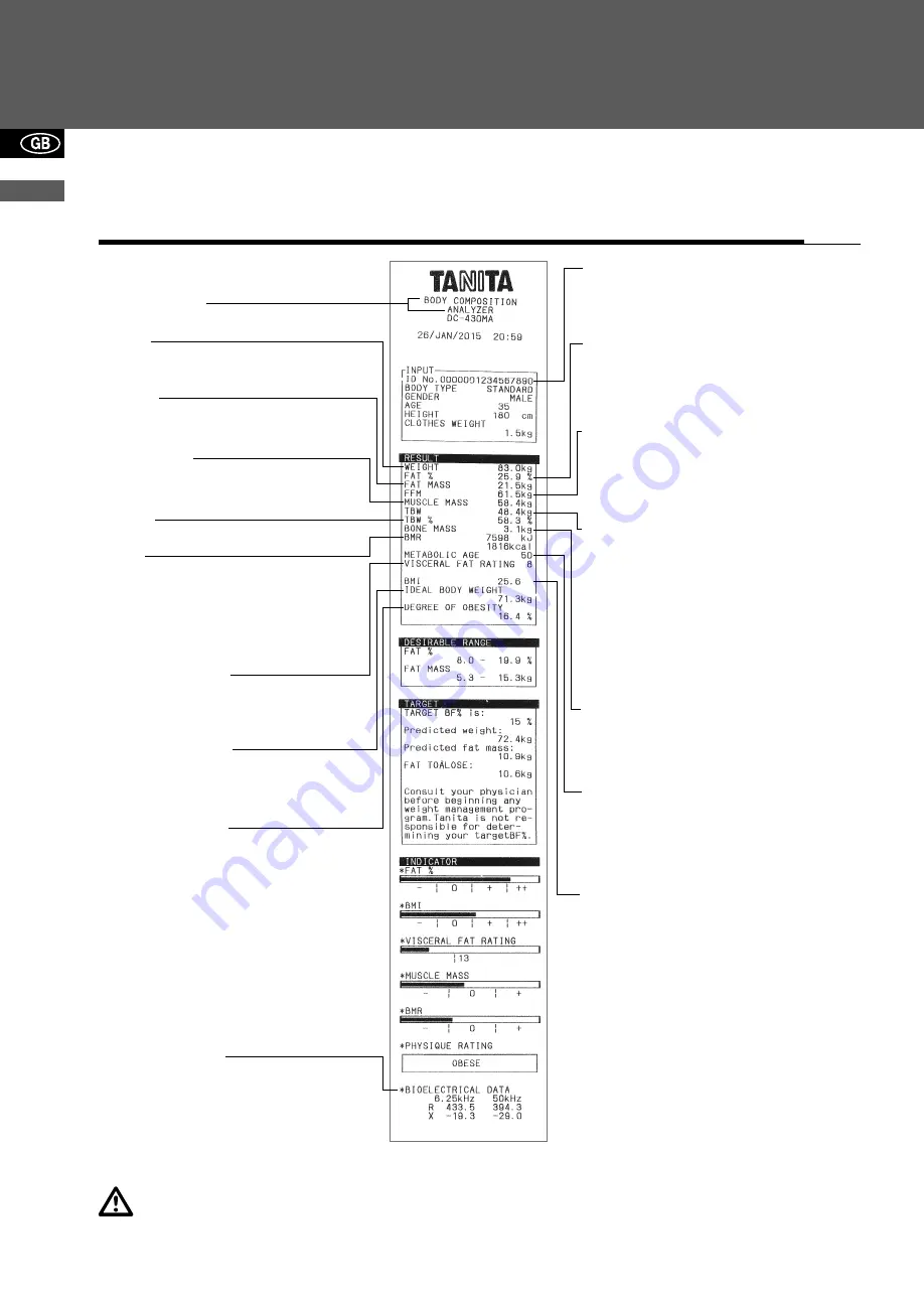 Tanita DC-430MA III Instruction Manual Download Page 28