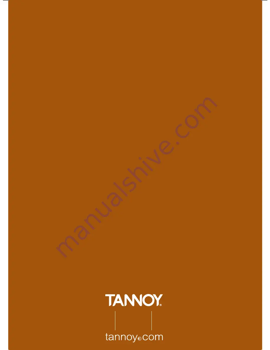 Tannoy PRESTIGE TurnberrySE Owner'S Manual Download Page 12