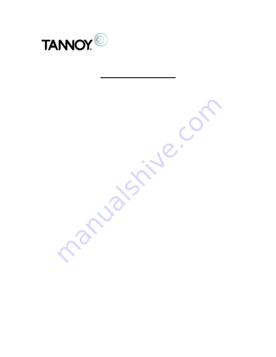 Tannoy SENSYS DCC Service Manual Download Page 13