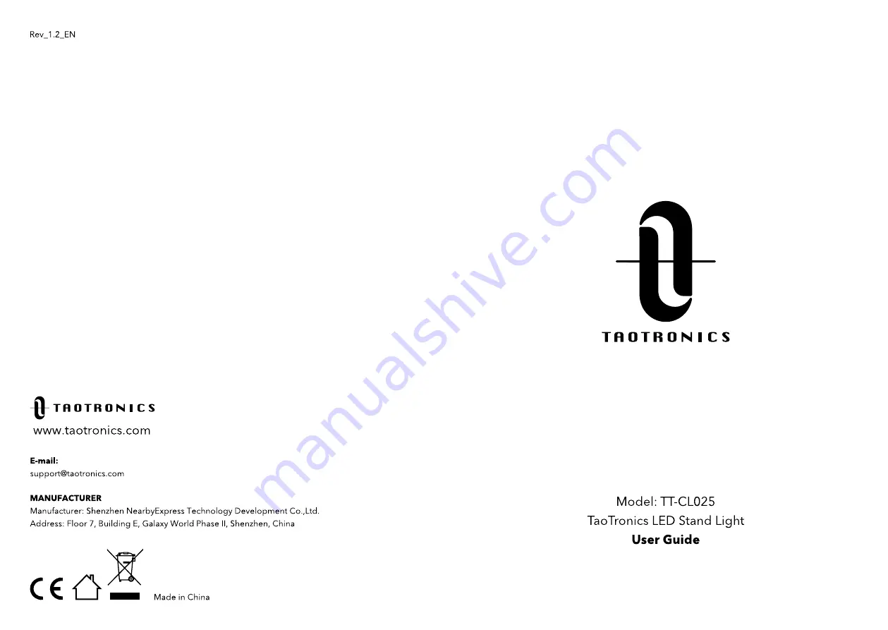 TaoTronics TT-CL025 User Manual Download Page 2