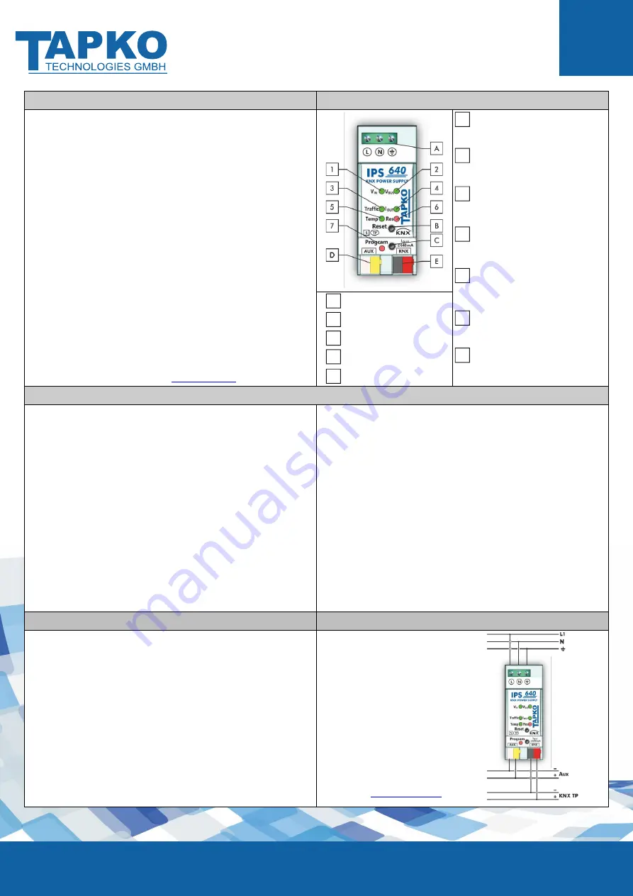 TAPKO IPS640 Operating Instructions Download Page 2