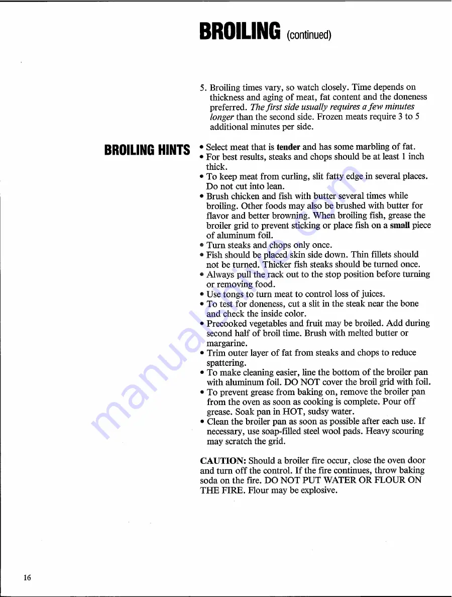 Tappan 37 series Owner'S Manual Download Page 16