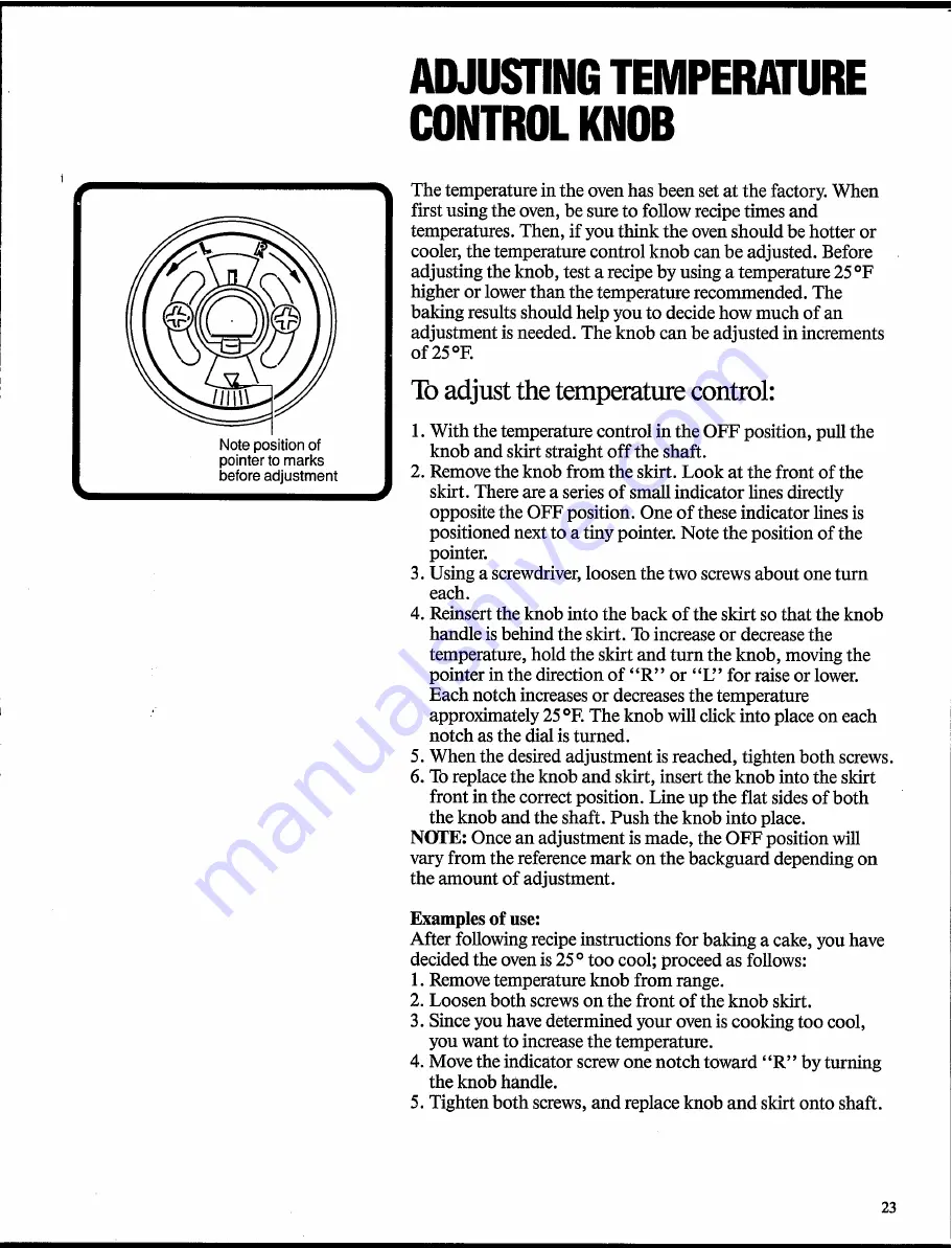 Tappan 37 series Owner'S Manual Download Page 23