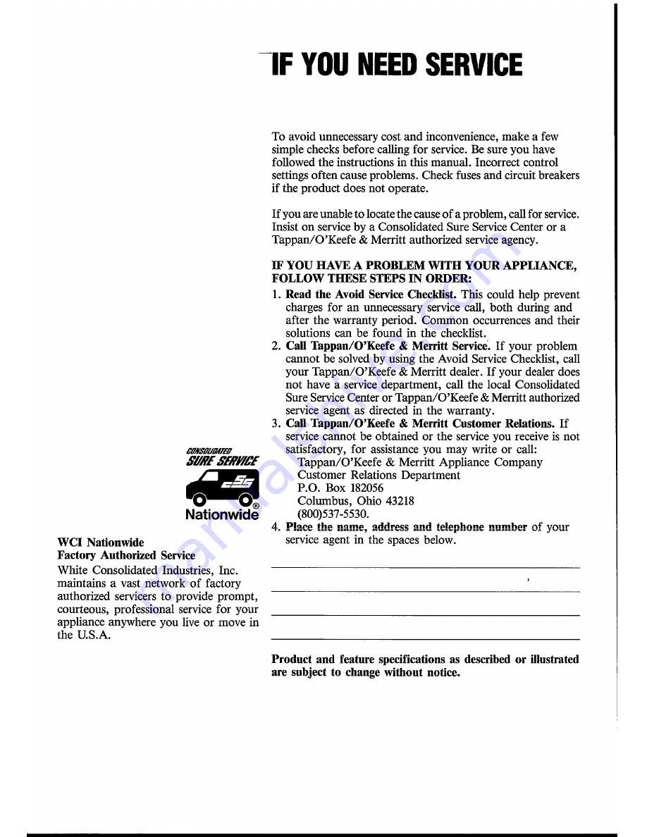 Tappan 56-2077 Owner'S Manual Download Page 19