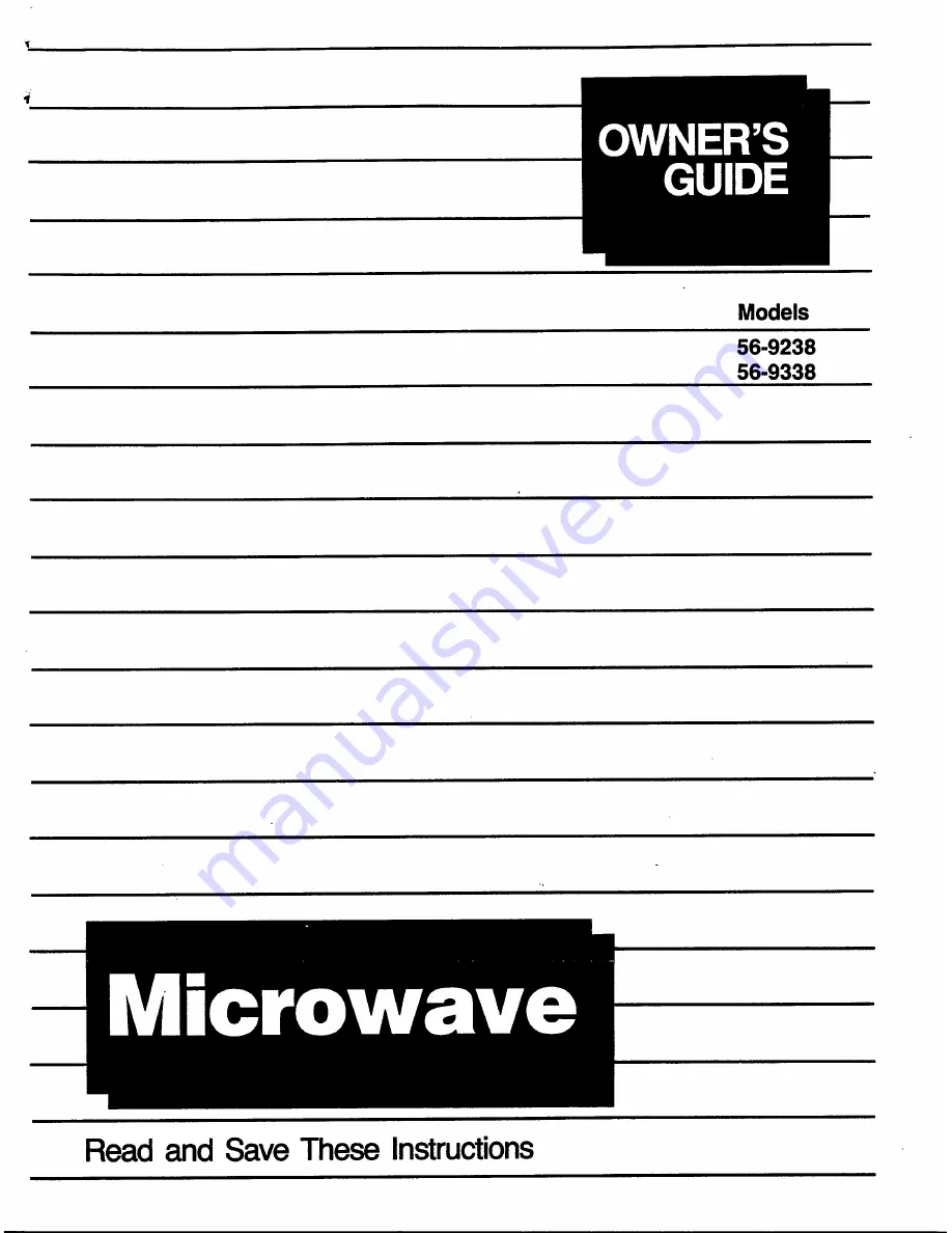 Tappan 56-9238 Owner'S Manual Download Page 1