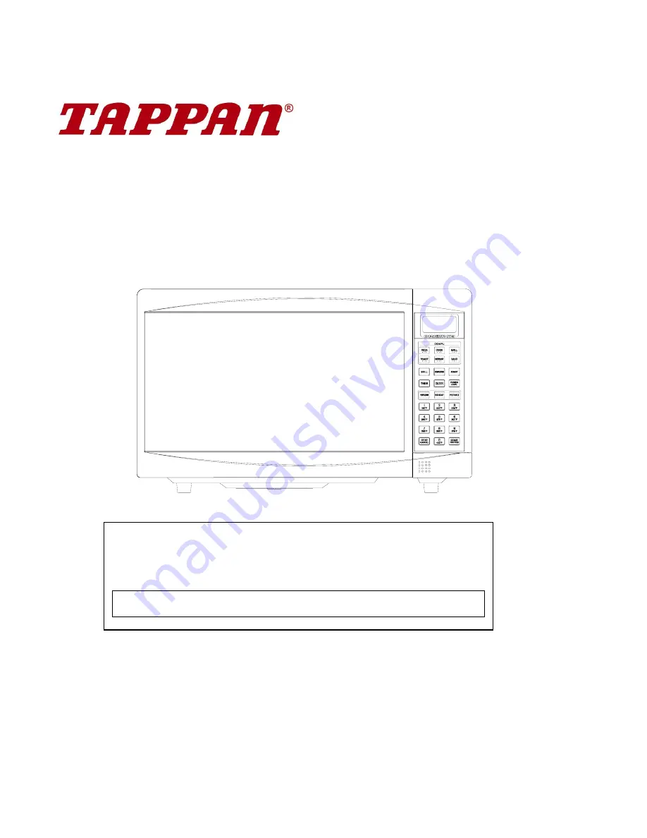 Tappan TC1050B Owner'S Manual Download Page 1