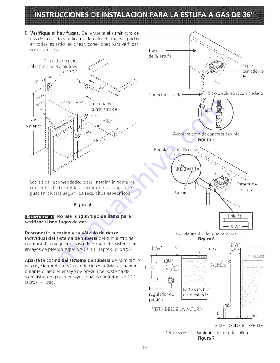 Tappan TGF657BFW9 Installation Instructions Manual Download Page 13