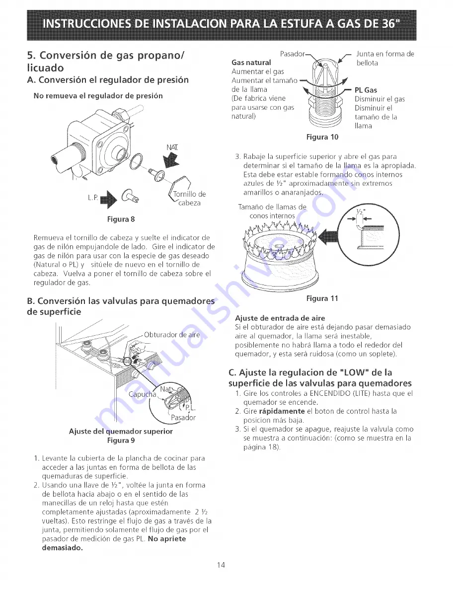 Tappan TGF657BFW9 Installation Instructions Manual Download Page 14