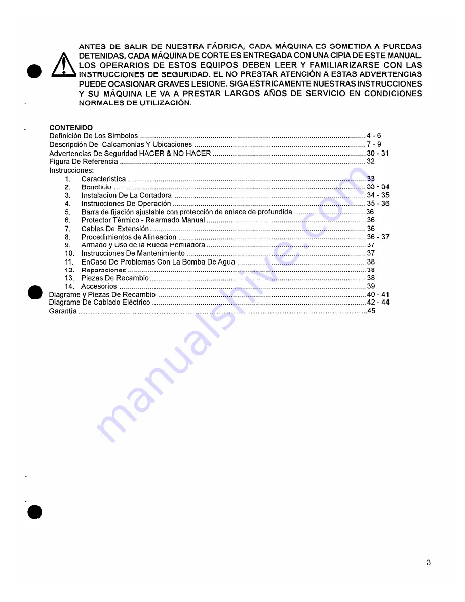 Target TILEMATIC TA10100 Operating Instructions And Parts List Manual Download Page 3