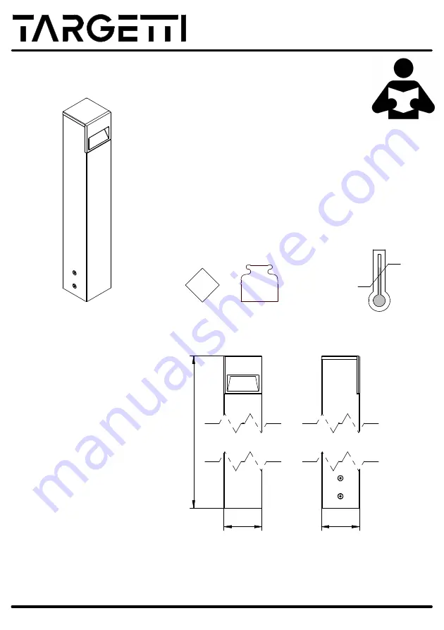 Targetti ZEDGE BOLLARD Manual Download Page 1