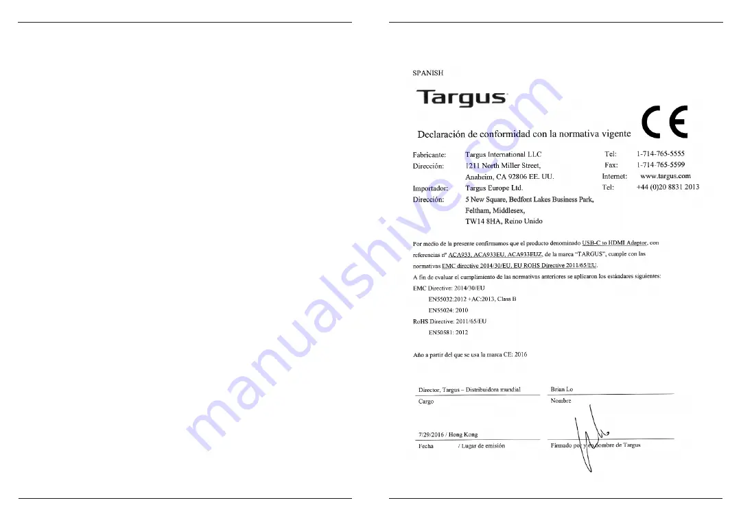 Targus ACA933 Скачать руководство пользователя страница 22