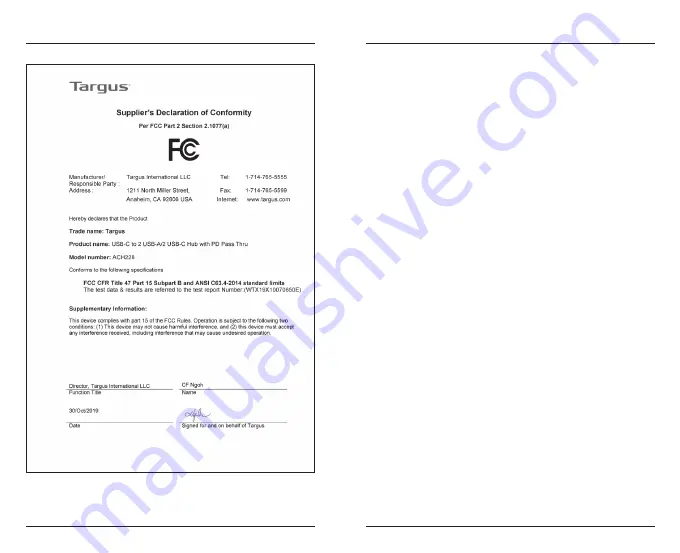 Targus ACH228 Скачать руководство пользователя страница 5