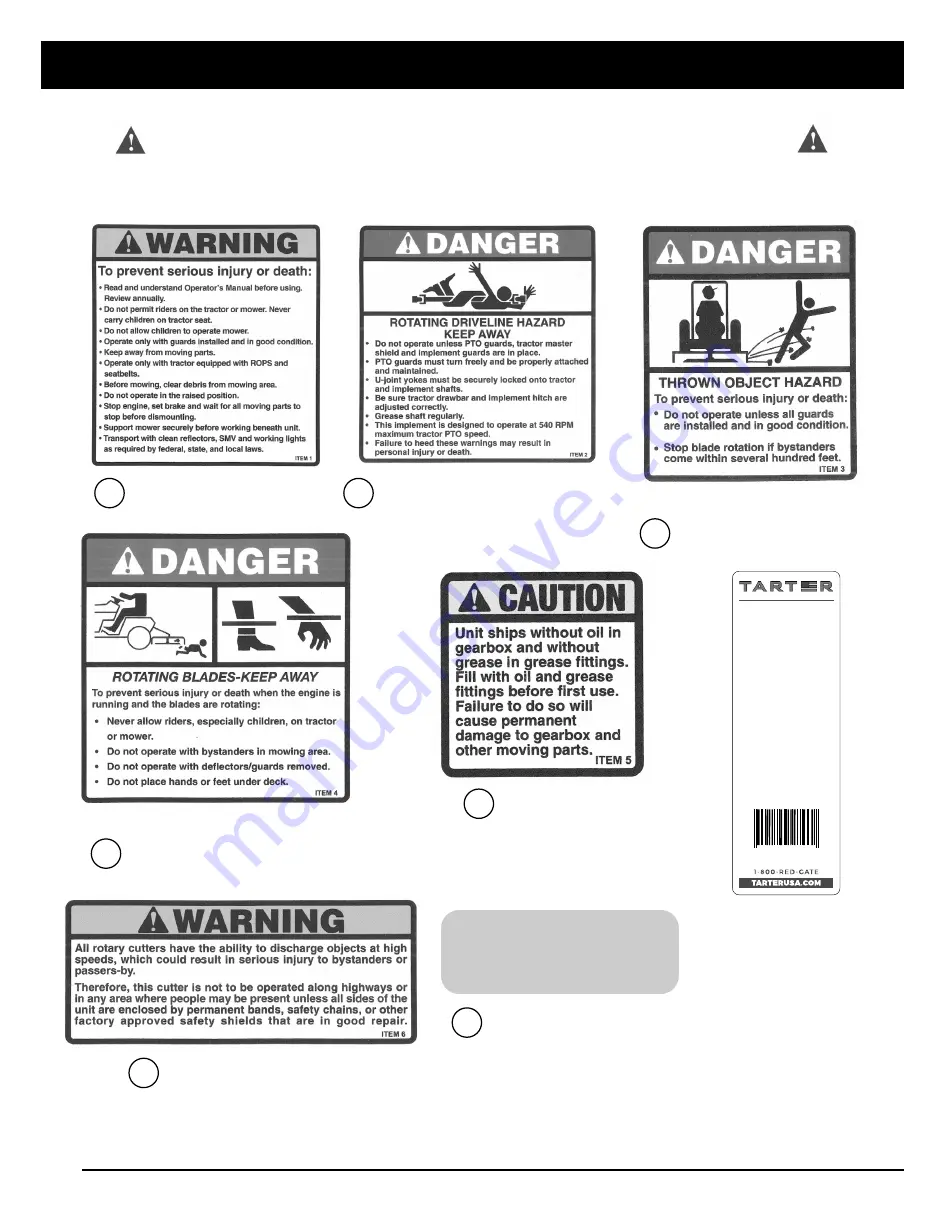 Tarter RC104BL Operation And Assembly Manual Download Page 8