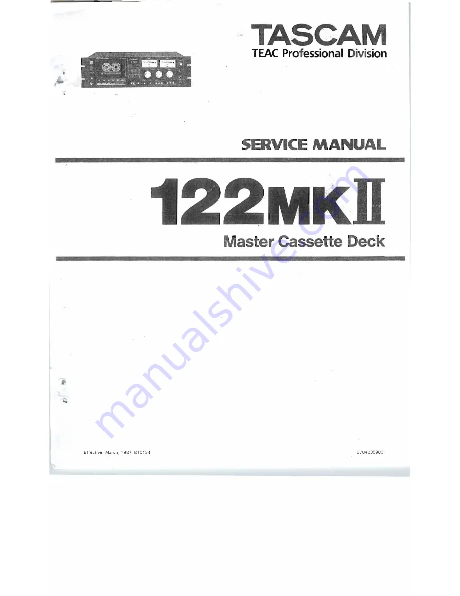 Tascam 122MKII Service Manual Download Page 1