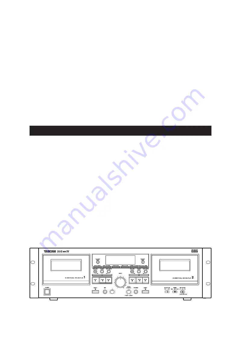 Tascam 202mkIV Owner'S Manual Download Page 1