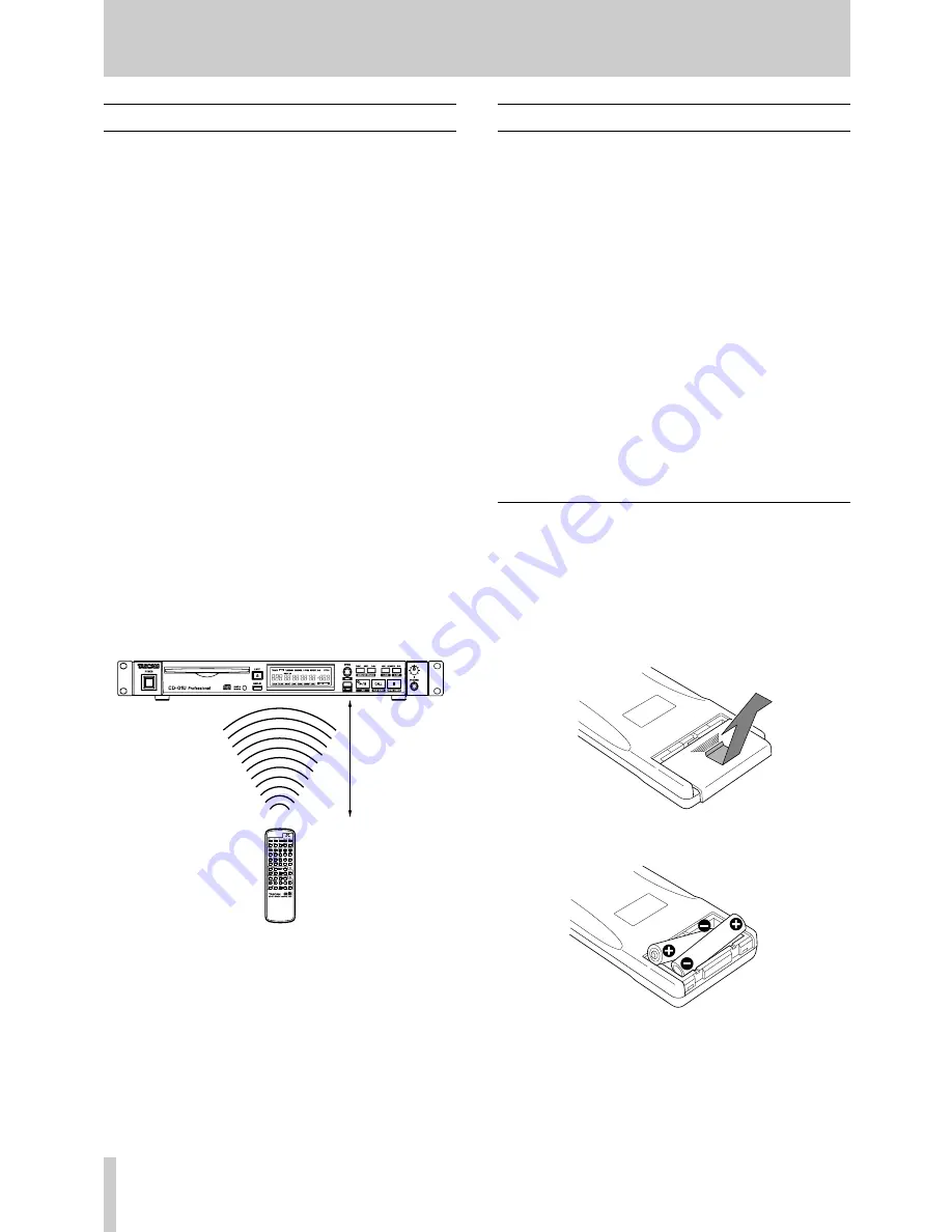 Tascam CD-01U Professional Owner'S Manual Download Page 8