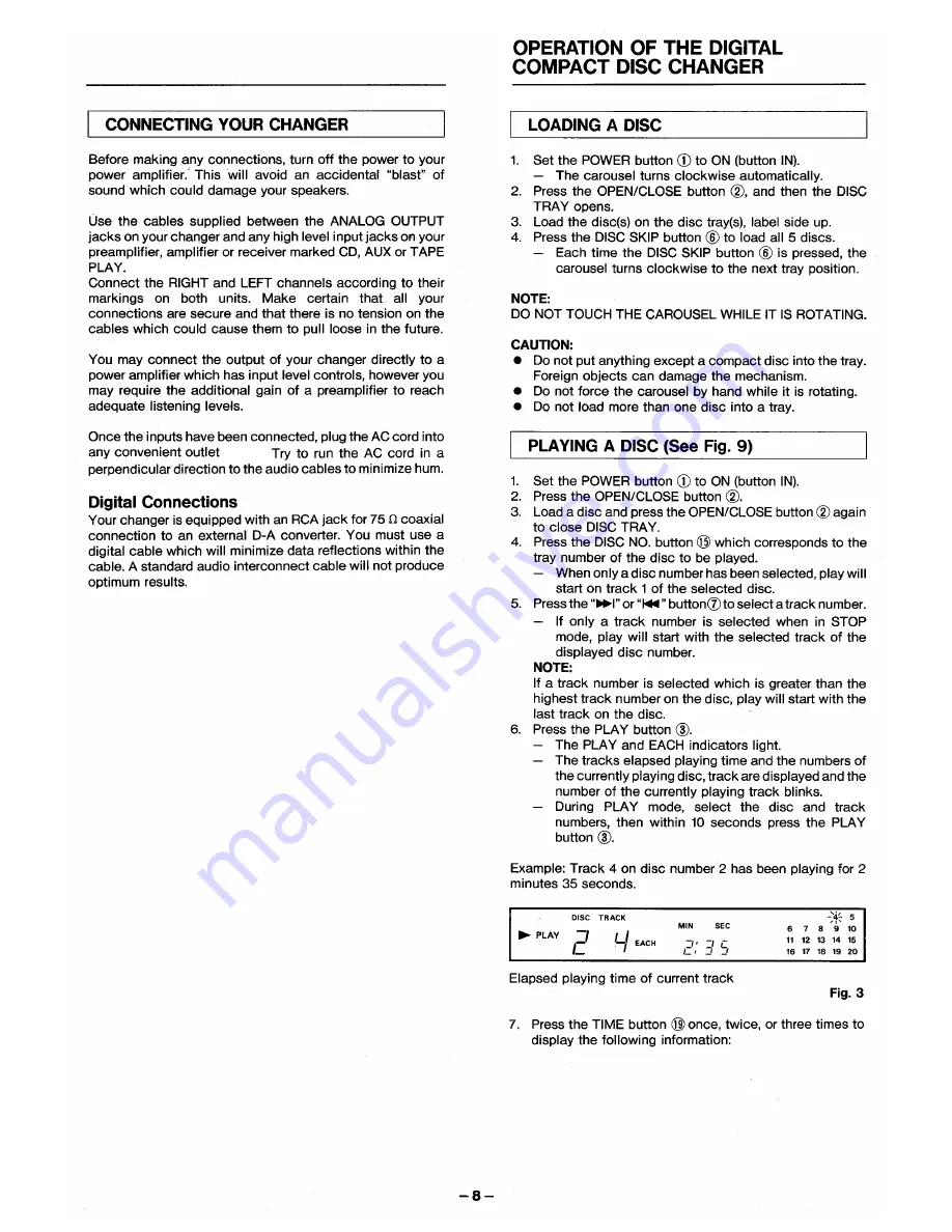 Tascam CD-305 Owner'S Manual Download Page 8