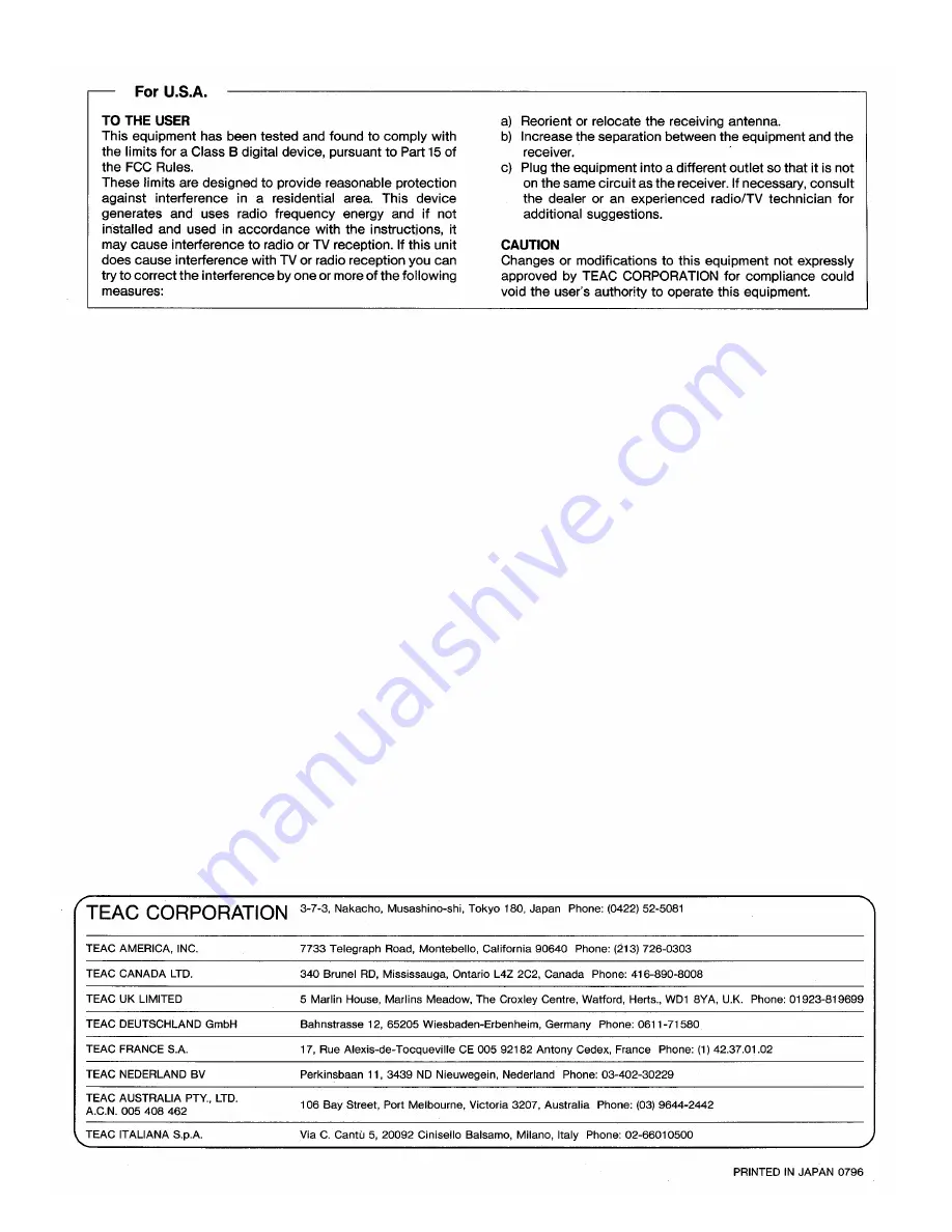 Tascam CD-305 Owner'S Manual Download Page 16