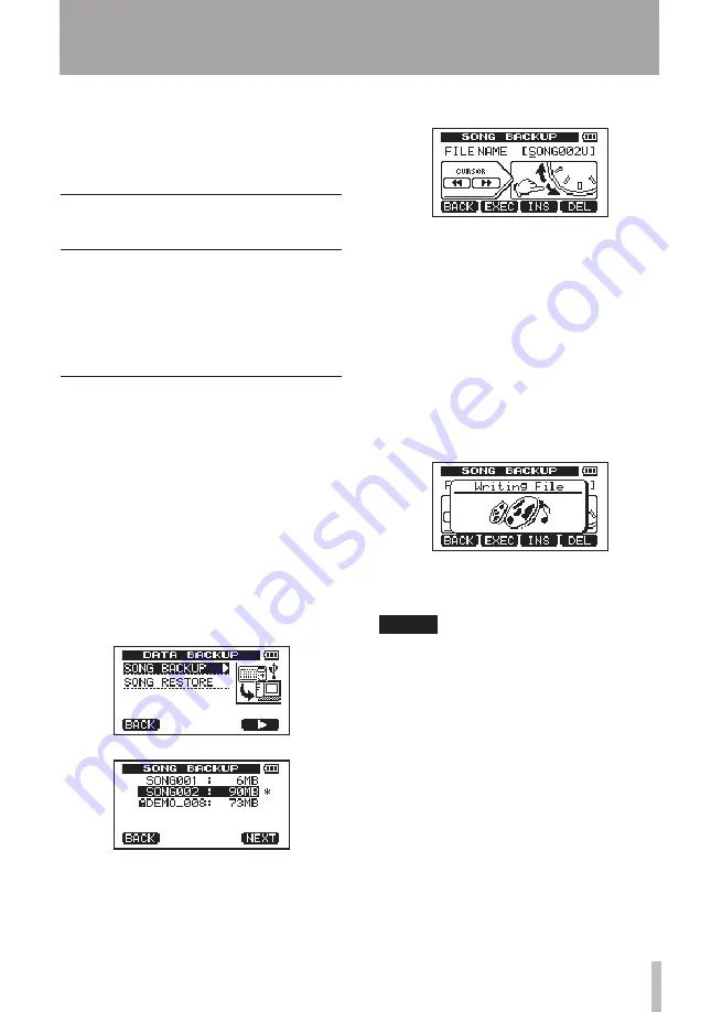 Tascam DP-008 Скачать руководство пользователя страница 73