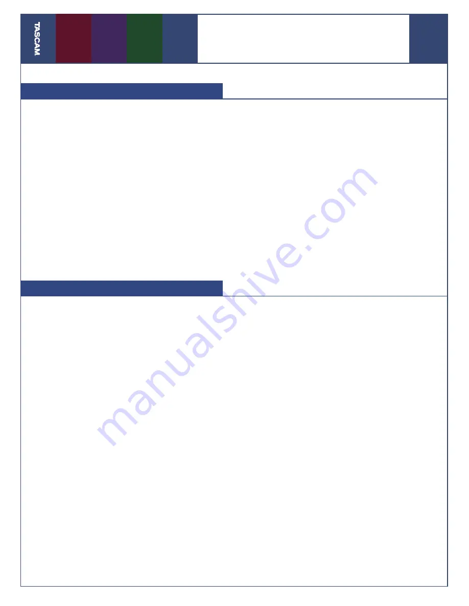 Tascam DP-01 Скачать руководство пользователя страница 3