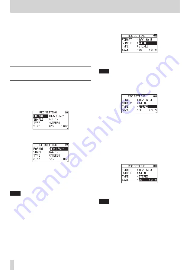 Tascam DR-05X Reference Manual Download Page 20