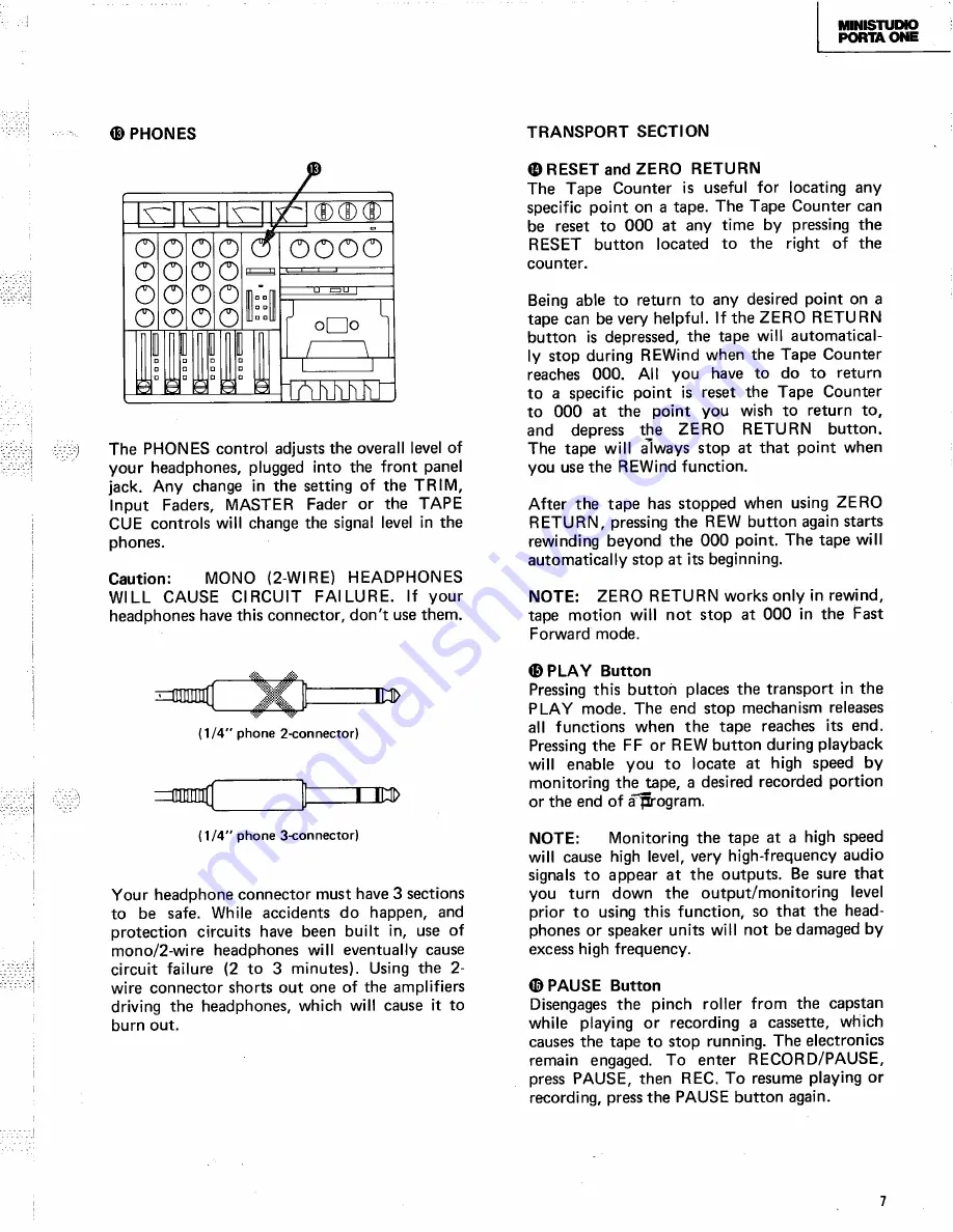 Tascam Ministudio Porta One Service Manual Download Page 7