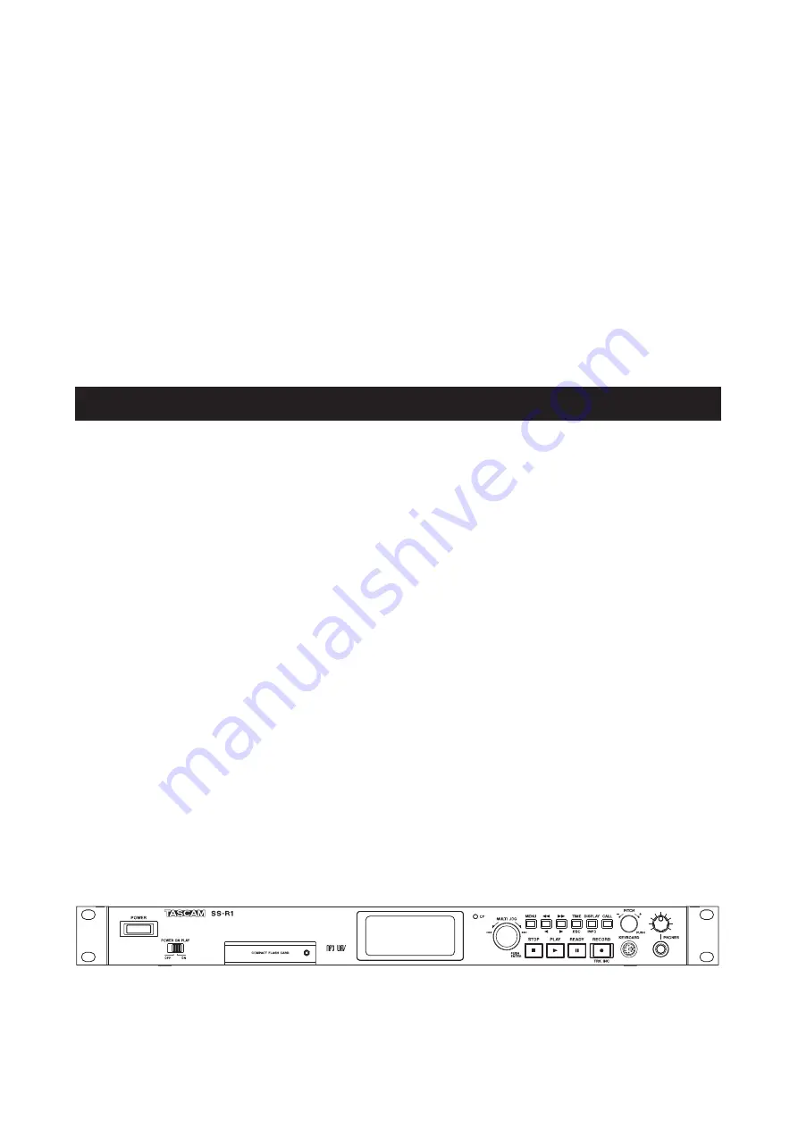 Tascam SS-R1 Owner'S Manual Download Page 1