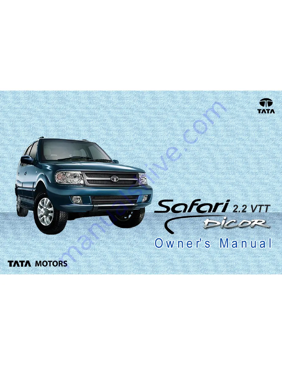 TATA Motors Safari 2.2 VTT Dicor Owner'S Manual Download Page 1