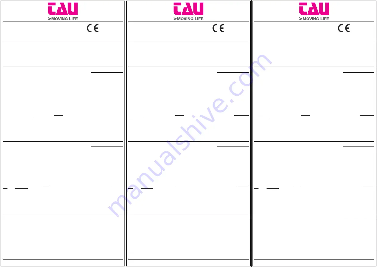 tau SLIM-R Series Operation And Adjustments Download Page 1