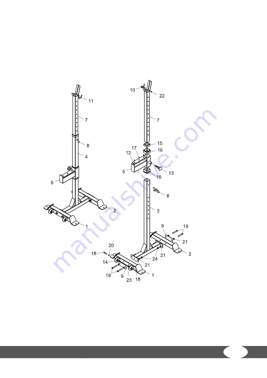 Taurus Barbell Rack X2 Pro Assembly And Operating Instructions Manual Download Page 21