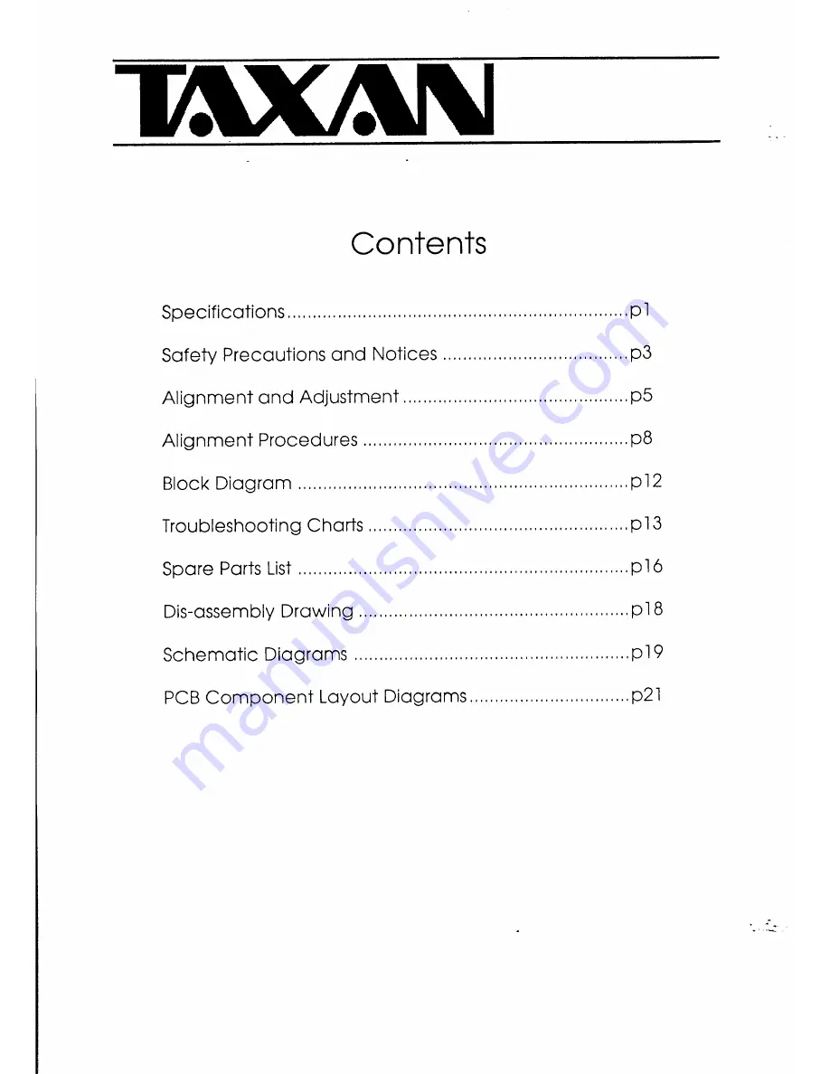 Taxan Supervision 787 Service Manual Download Page 4