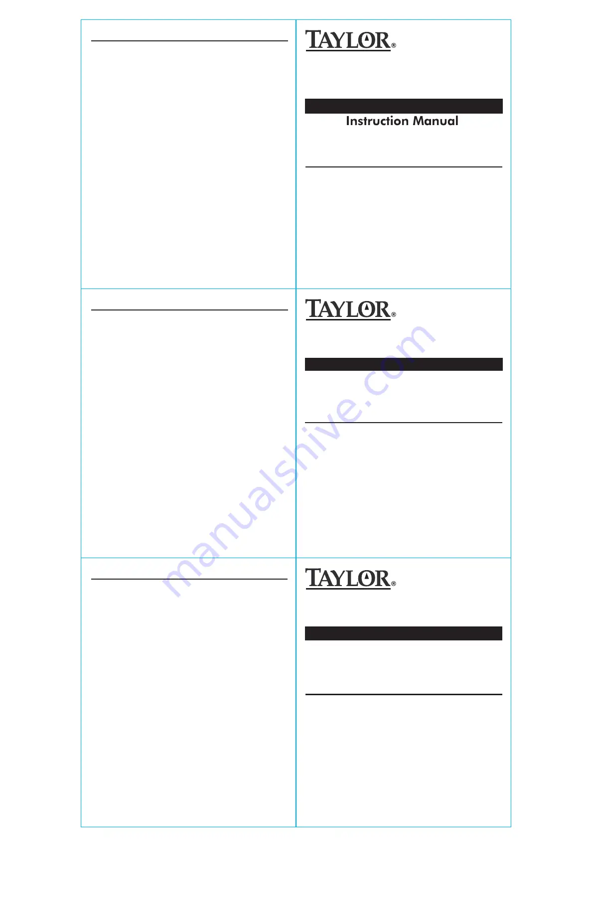 Taylor 3800N Instruction Manual Download Page 1