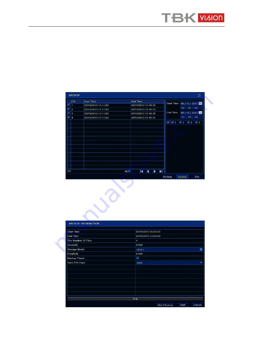 TBK vision NVR5004 User Manual Download Page 33