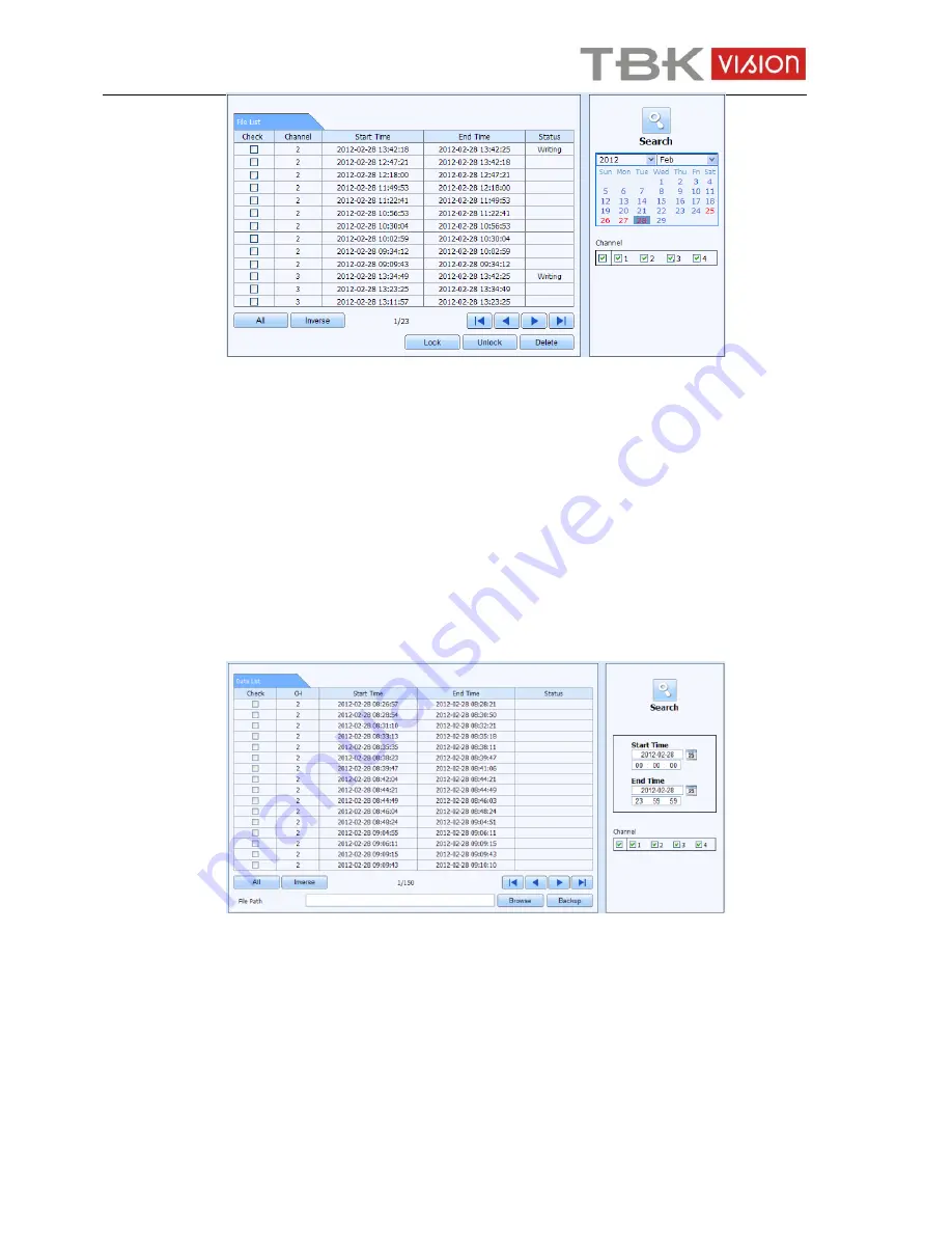 TBK vision NVR5004 Скачать руководство пользователя страница 62