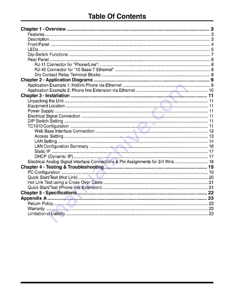 TC Communications TC1910 User Manual Download Page 2