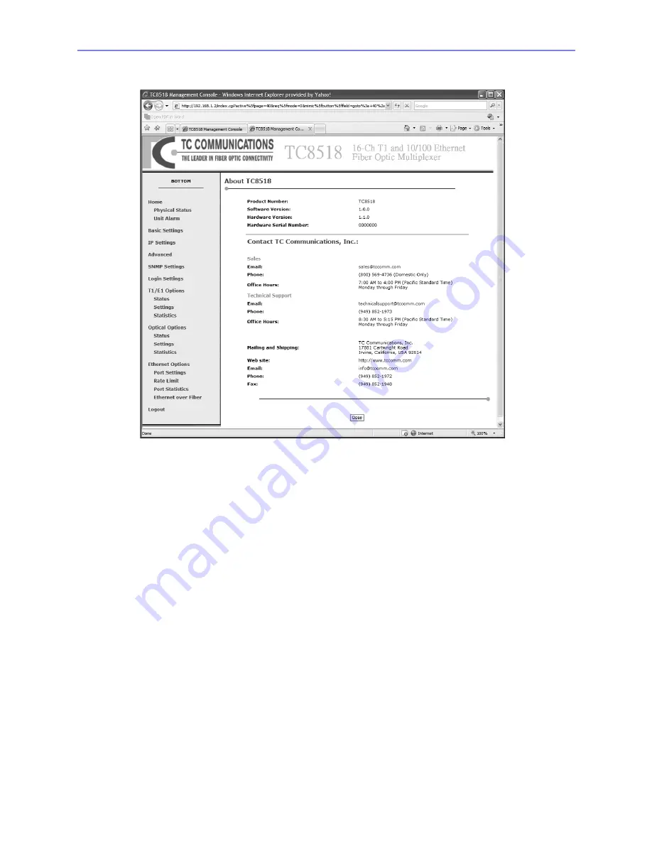 TC Communications TC8518 E1 User Manual Download Page 46