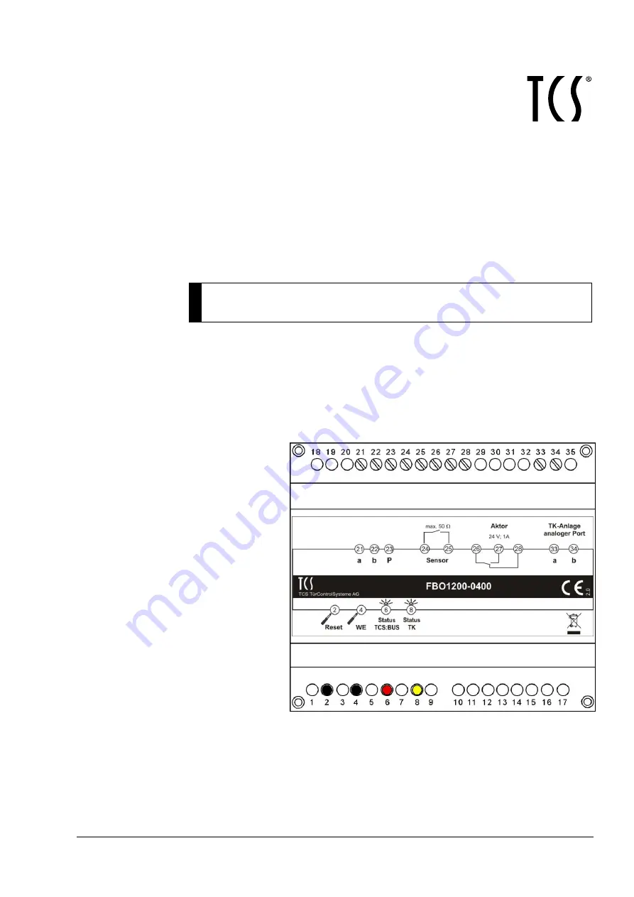 TCS FBO1200-0400 Product Information Download Page 1