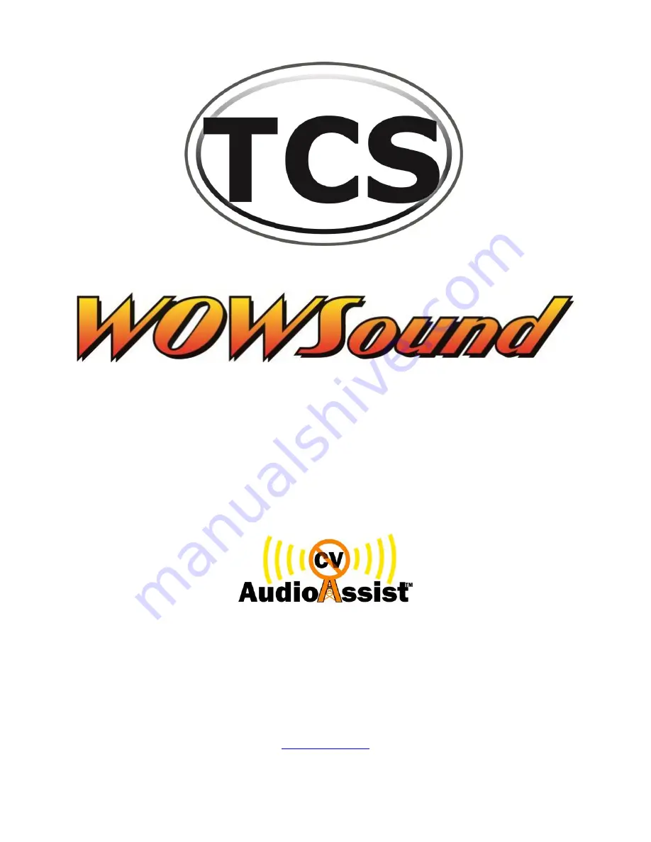 TCS WOWSound CV 201 Programming Manual Download Page 1