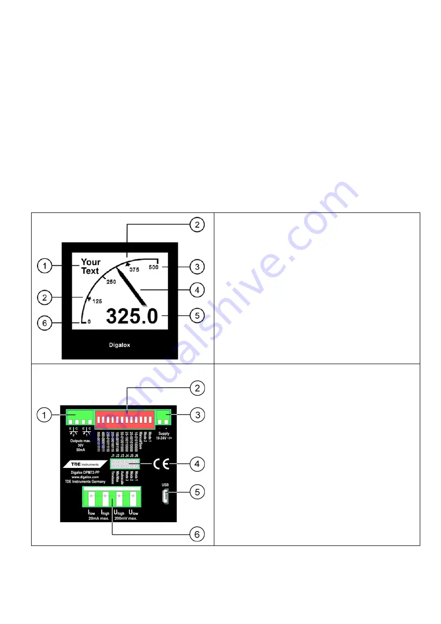 TDE Instruments Digalox DPM72-PP Instruction Manual Download Page 2